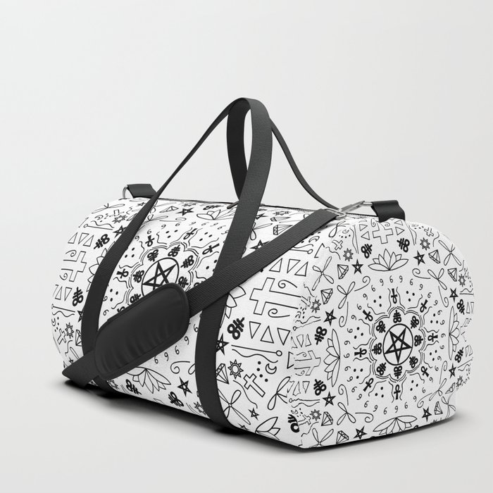 Satanic Mandala - White Duffle Bag