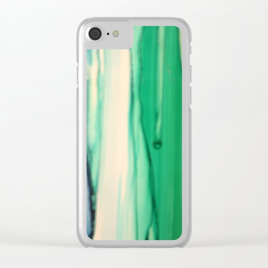 Green and White Clear iPhone Case