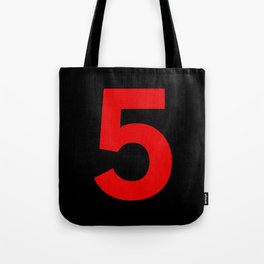 Number 5 (Red & Black) Tote Bag