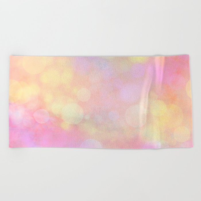 Morning rainbow and clouds Beach Towel