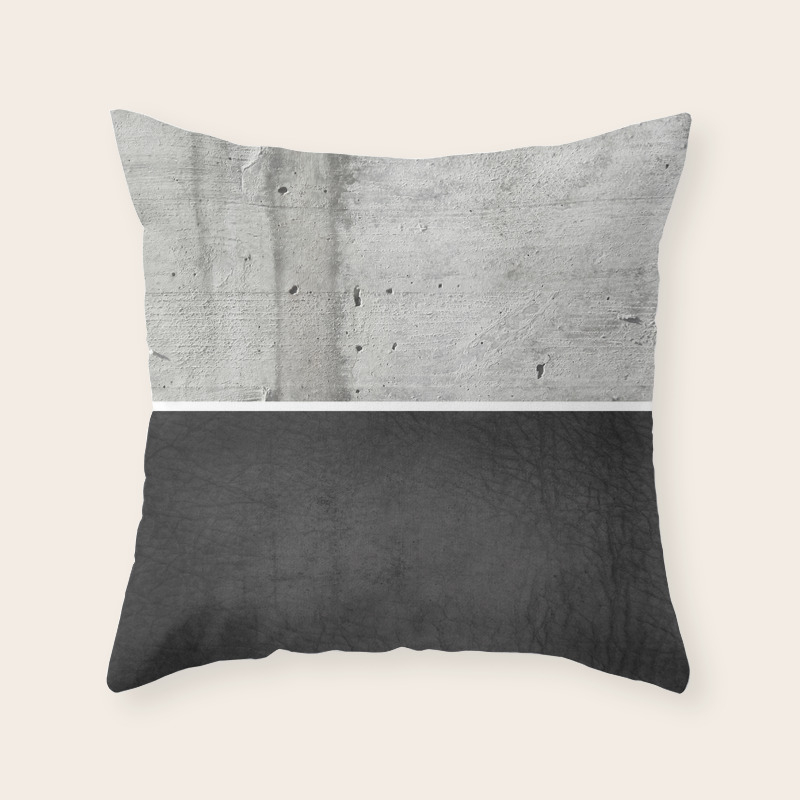 Raw Concrete And Black Leather Throw Pillow By Cafelab Society6