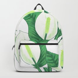 Peace lily (Spathiphyllum) Illustration Backpack
