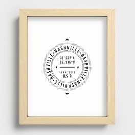 Nashville, Tennessee, USA - 1 - City Coordinates Typography Print - Classic, Minimal Recessed Framed Print