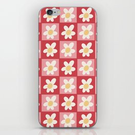Spring of Retro Daisies - Pink and Red iPhone Skin