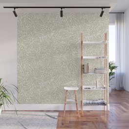 Free Spirit Sand Floral Pattern Wall Mural