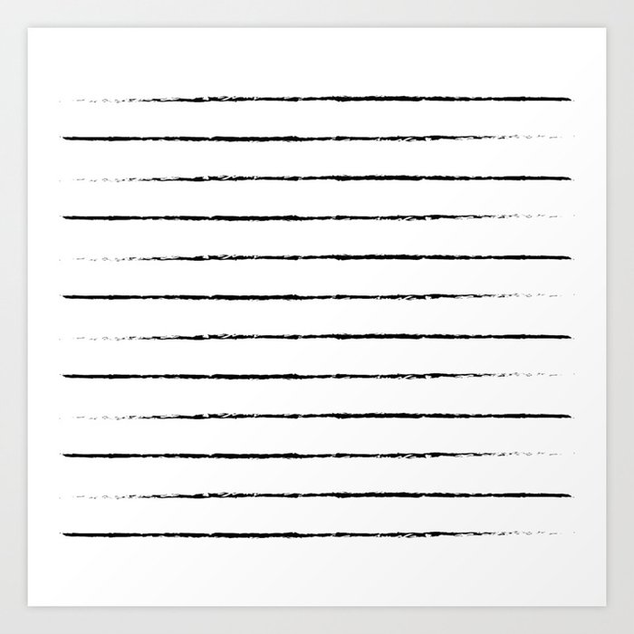Minimal Simple White Background Black Lines Stripes Art Print By 5mmpaper