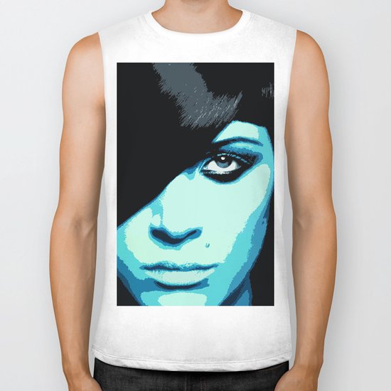 She Is Feeling A Little Blue Today Biker Tank