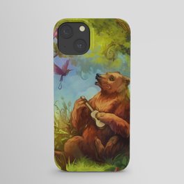 Bear and ukulele iPhone Case