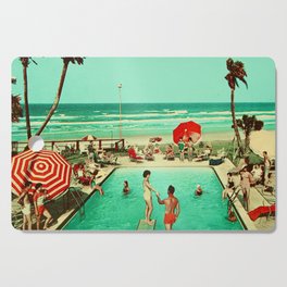 Midcentury modern Art - Kitschy Miami 1950s pool beach party - retro beach  Cutting Board