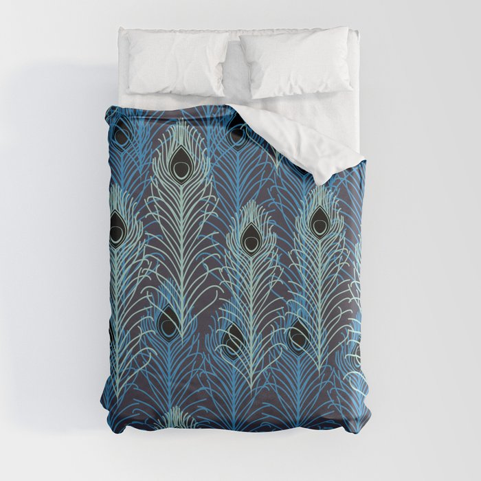 Peacock Feathers Pattern Duvet Cover