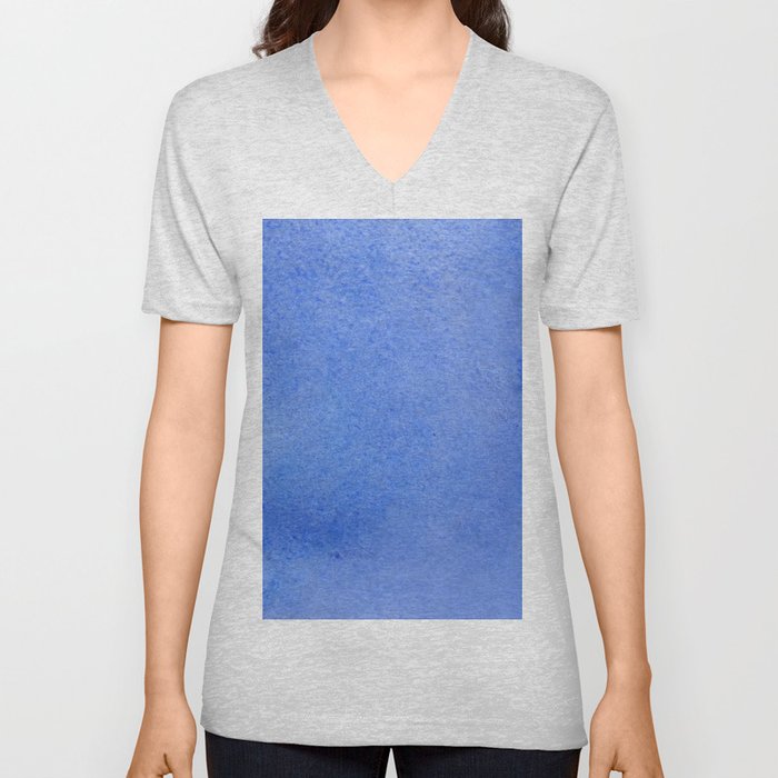 Azure watercolor V Neck T Shirt