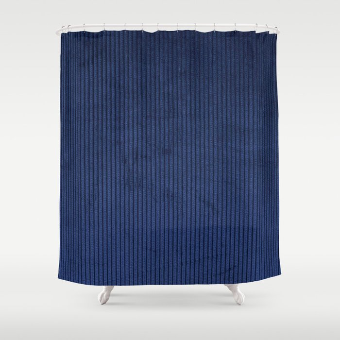 blue corduroy Shower Curtain