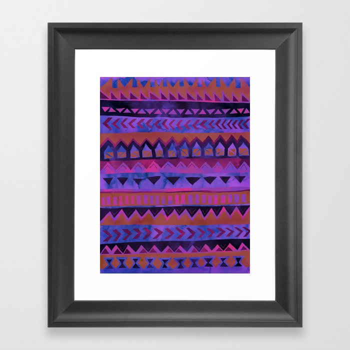 PATTERN {Tribal Stripe- Purple} Framed Art Print