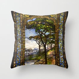 Louis Comfort Tiffany - Decorative stained glass 14. Throw Pillow