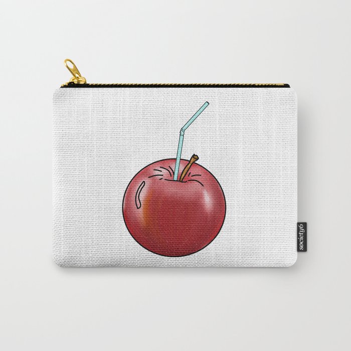 red Apple and a cocktail straw Carry-All Pouch