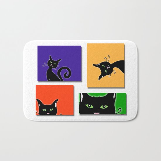 Cats in Squares Bath Mat
