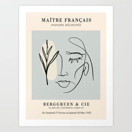 Exhibition poster-Maître français-1953. Art Print