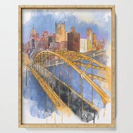 Pittsburgh Fort Pitt and Downtown Serving Tray