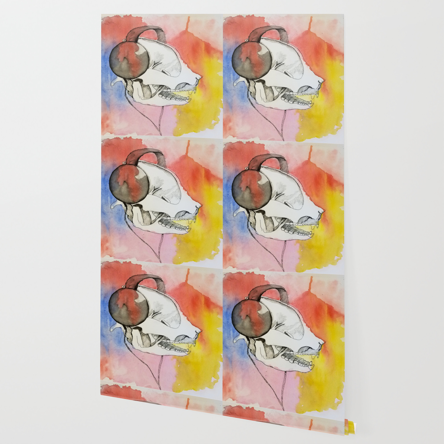 Rock N Roll Panda Skull Wallpaper By Artbylafon Society6