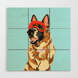 Bambi and her Doggles Wood Wall Art