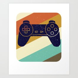 Retro Vintage Design With Controller Video Game Lover's Gift Art Print