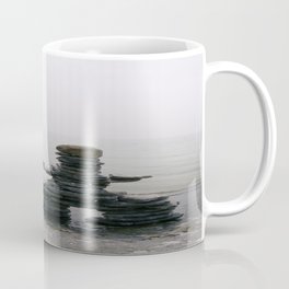Stone Inukshuk on The Shore Looking Out Over Calm Water ~ A Meaningful Messenger Coffee Mug