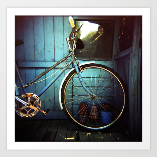 Bluebell the blue bicycle Art Print