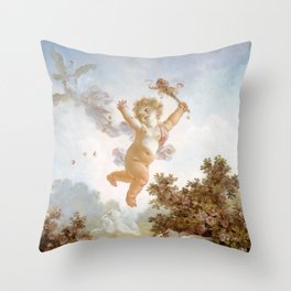 Love the Jester - Jean-Honoré Fragonard The Progress of Love Throw Pillow