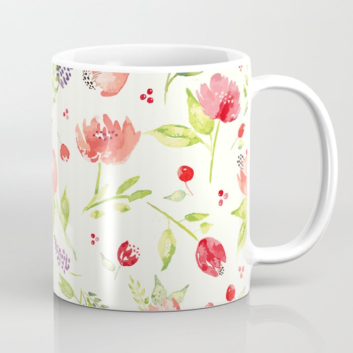 Watercolor Rose Garden Coffee Mug