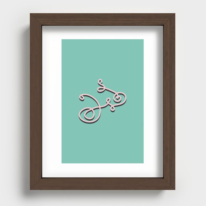 Wiggly Bicycle on the Seaside Recessed Framed Print