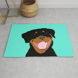 Rottweiler graphic on Mint Rug