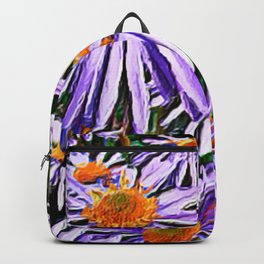 Purple Flowers In The Garden Backpack