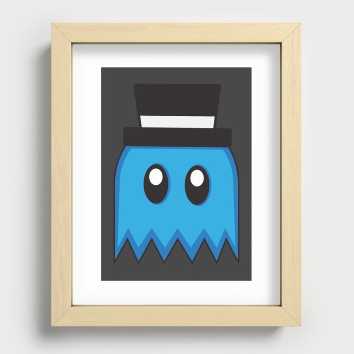 Pac-Men - Inky Ghost - Blue Recessed Framed Print