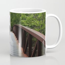 Girl on a bridge hiking Coffee Mug