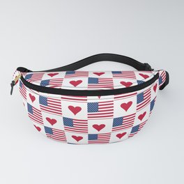 flag of the usa 9 with heart Fanny Pack