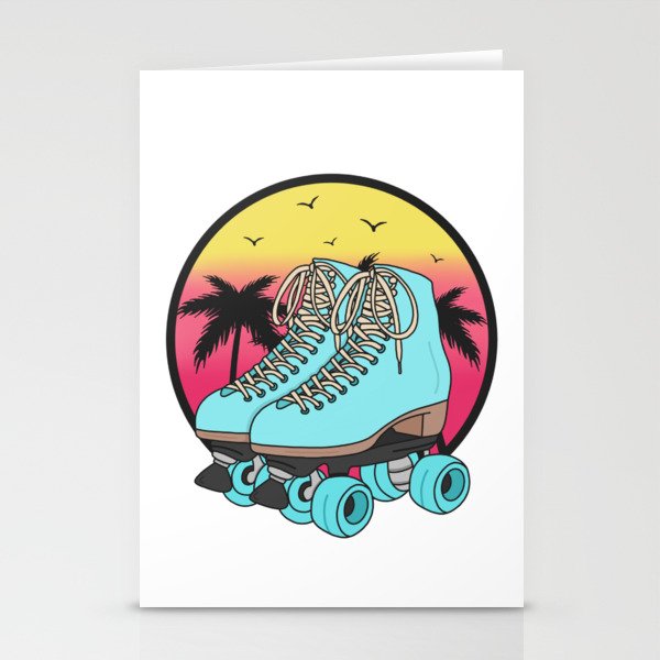Retro roller skates Stationery Cards
