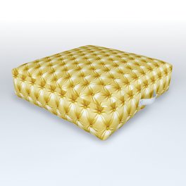 Faux Golden Leather Buttoned Outdoor Floor Cushion