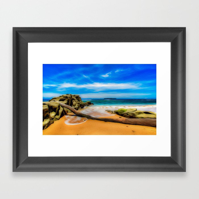 Singular Tropical Beach Framed Art Print