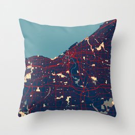 Cleveland City Map of Ohio, USA - Hope Throw Pillow