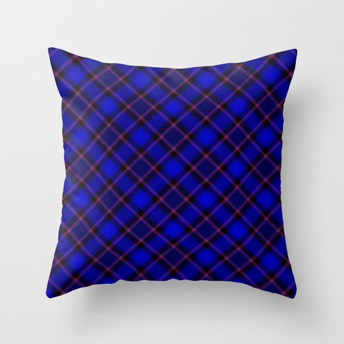 Scottish Fabric Blue Throw Pillow
