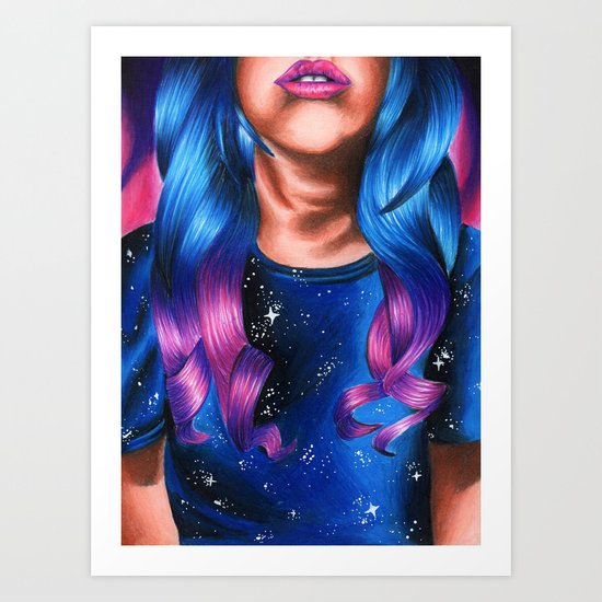 Galaxy Woman 4 Art Print By Nicolarts Society6
