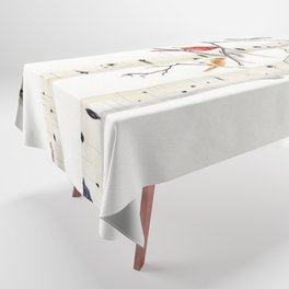 Birch Trees and Cardinal Tablecloth