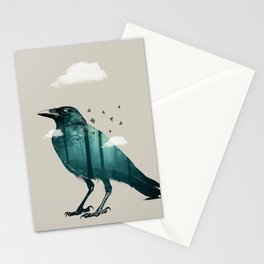 Teal Raven Stationery Card