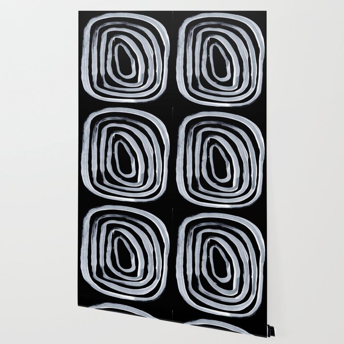 Rings Dark Gothic Black And White Minimalist Ghostly Abstract Art