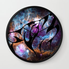 into the galaxy space wolf Wall Clock