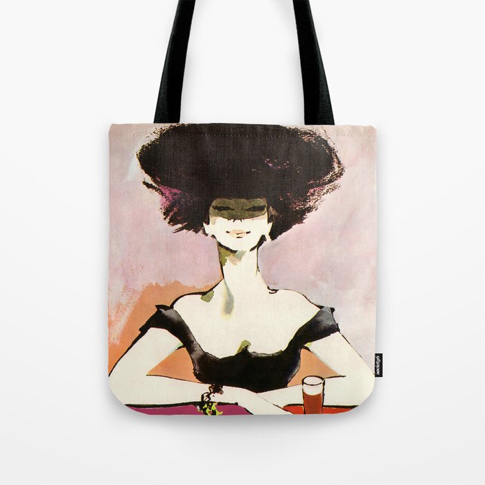 Fashionable Woman Wearing a Hat Retro Vintage Poster Tote Bag