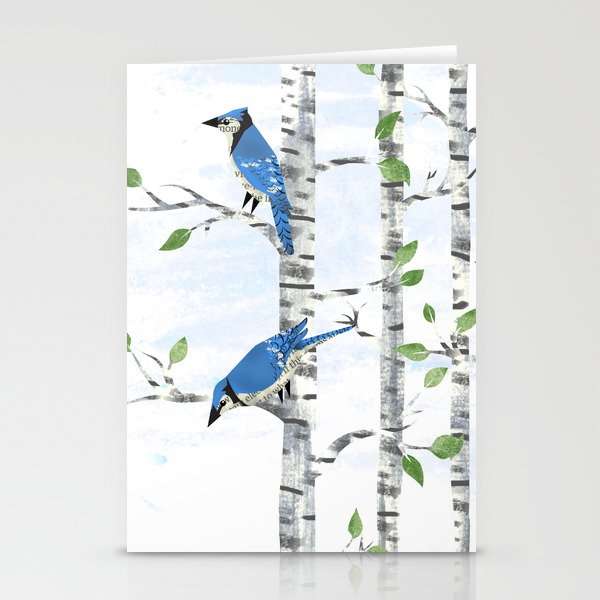 Fox and Blue Jay Birds Stationery Cards