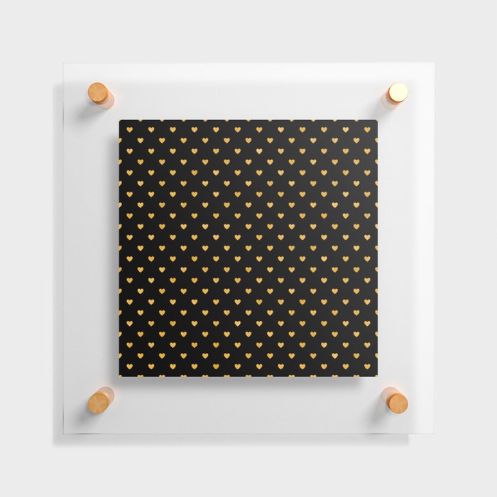 Gold and Black Heart Collection Floating Acrylic Print