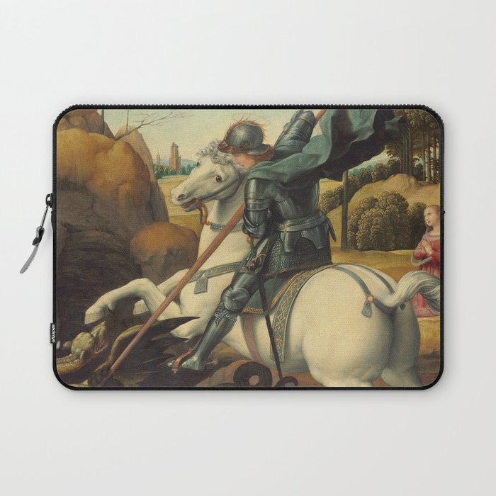 Saint George And The Dragon Oil Painting By Raphael Laptop Sleeve