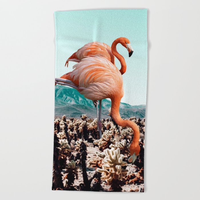 Flamingos In The Desert #society6 #artprints #flamingo Beach Towel